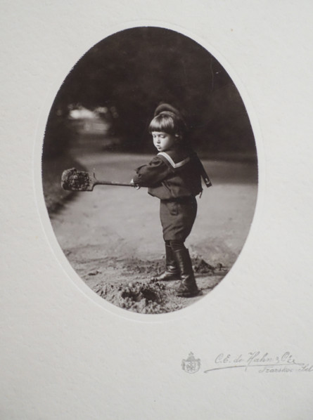 Tsarevich Alexei Nikolaevich with a children's shovel