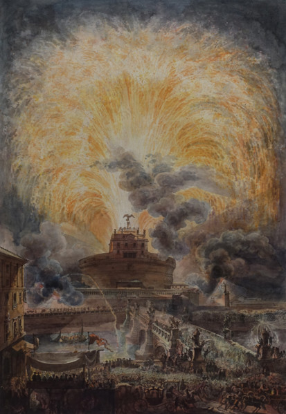 Fireworks over the Castel Sant'Angelo in Rome