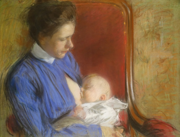 Julia Kustodieva with her son