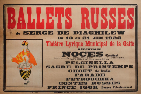 Poster for performances of the 'Russian Ballet of Sergei Dyagelev'