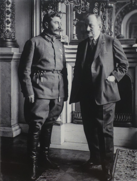 Budyonny and Chicherin in the Alexander Hall of the Grand Kremlin Palace
