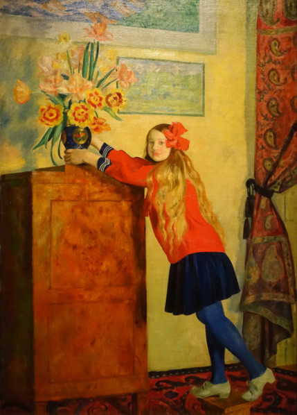 Girl with flowers
