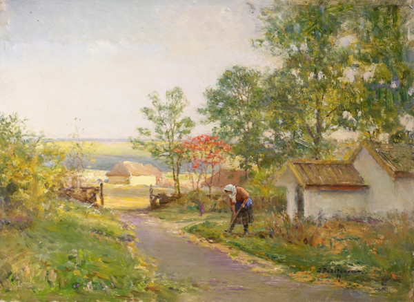 Landscape with a gardener