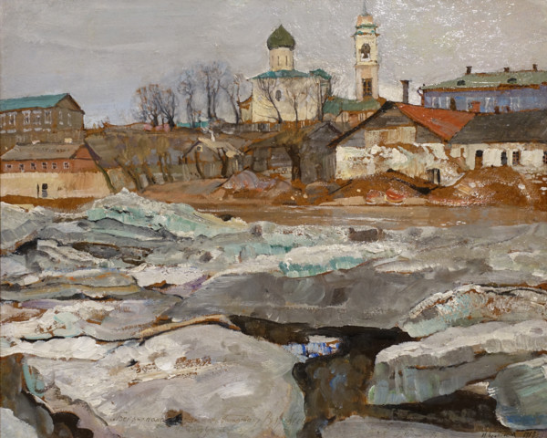 Ice drift in Pskov