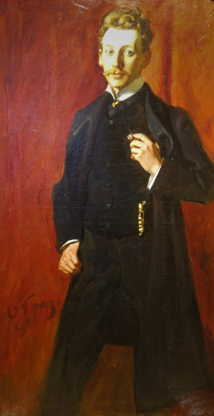 Portrait of a young man with a cigarette in his hand