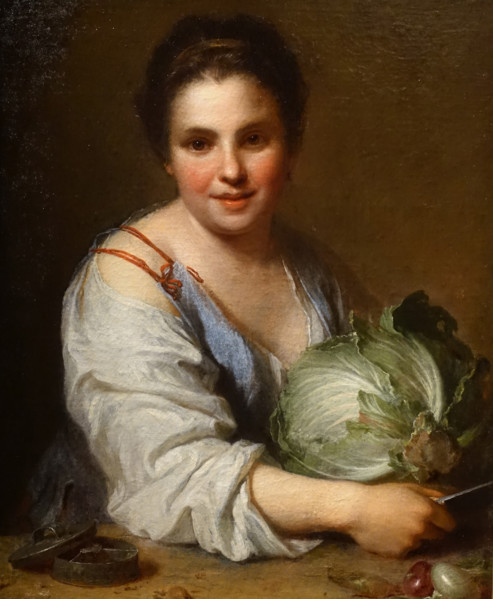 The cabbage cutter (The kitchen maid) by Jean-Baptiste Santerre  (1658–1717)