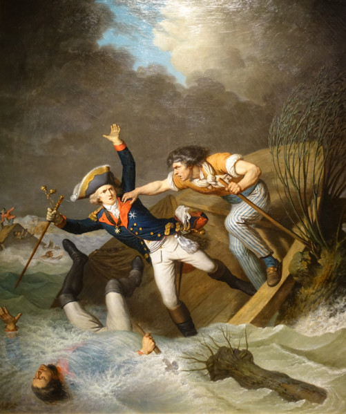 The death of Duke Leopold of Brunswick during the flood on the river Oder in 1785
