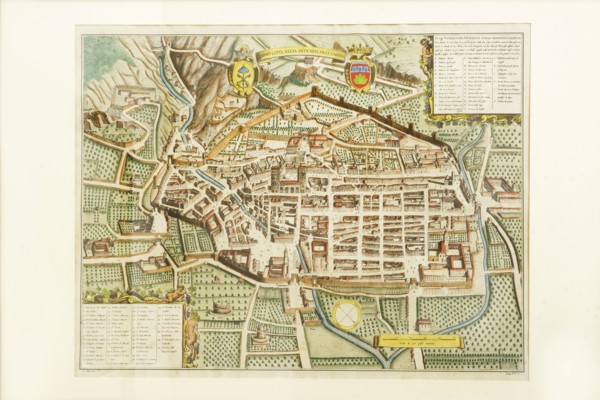 Pierre Mortier, map of Gubbio, ancient royal city of Umbria, 17th century