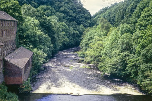 Weir on River Afon Teifi Wool mill.