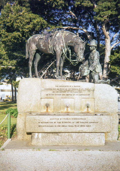 The Horse Memorial bronze sculpture.