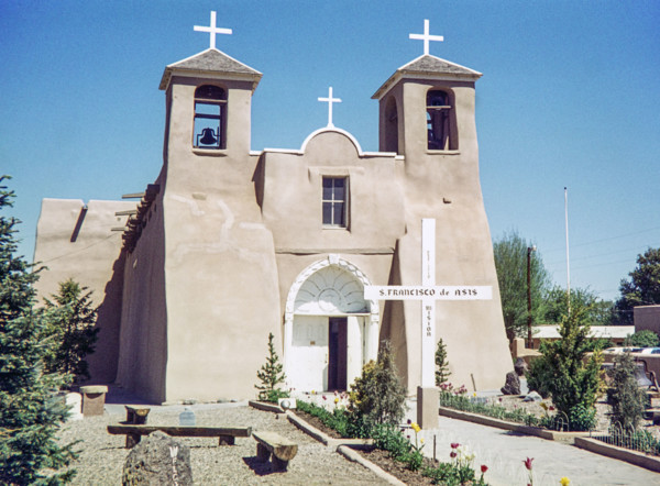 Historic adobe building of San Francisco de Asis Mission Church.