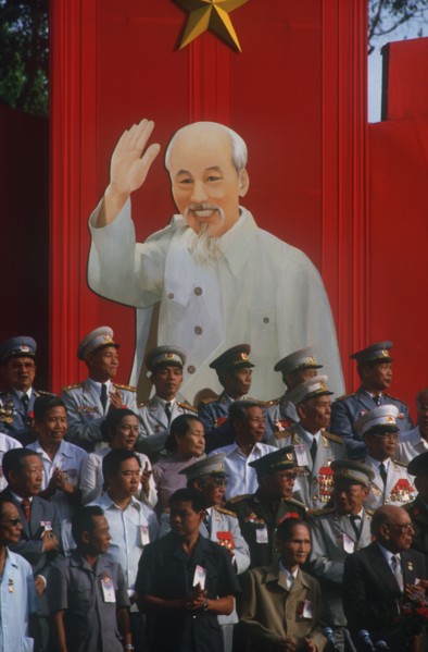 VIETNAM, Ho Chi Minh City , Liberation of Saigon 10th anniversay celebration. Generals standing