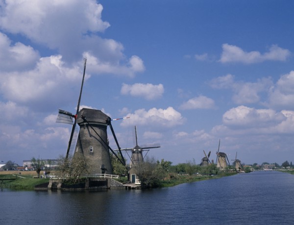 HOLLAND, Industry, River side Windmills.
