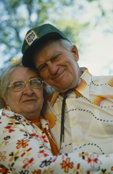 SOCIETY, People, Couple, Elderly couple embracing.