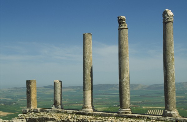 TUNISIA, Dougga, Temple of Saturn Roman ruins.