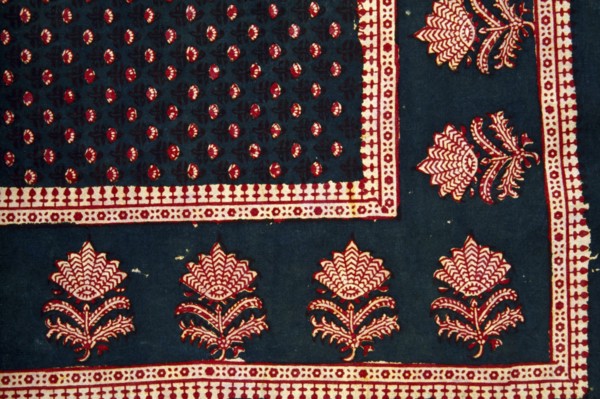 INDIA, Rajasthan, Art and Crafts, Detail of block printed fabric.