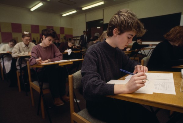 EDUCATION , Secondary, Exams, Students sitting A Levels. GCSE