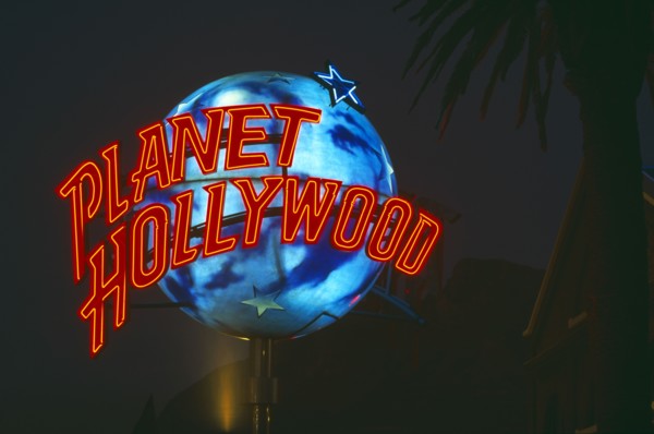 SOUTH AFRICA, Cape Town, "V&A Waterfront, a rotating 'Planet Hollywood' logo infront of new