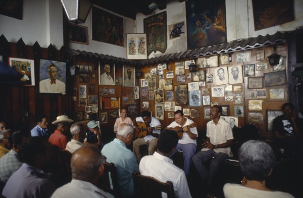 CUBA, Santiago, Band playing inside cafe Trova.