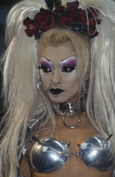 FASHION, Catwalk Model, Fashion Show, Woman with facial piercings at the Alternative Fashion Show