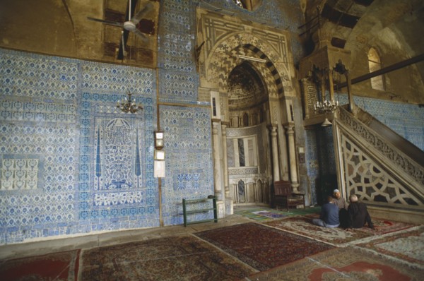 EGYPT, Cairo , Darb Al Ahmar.  Blue Mosque Interior