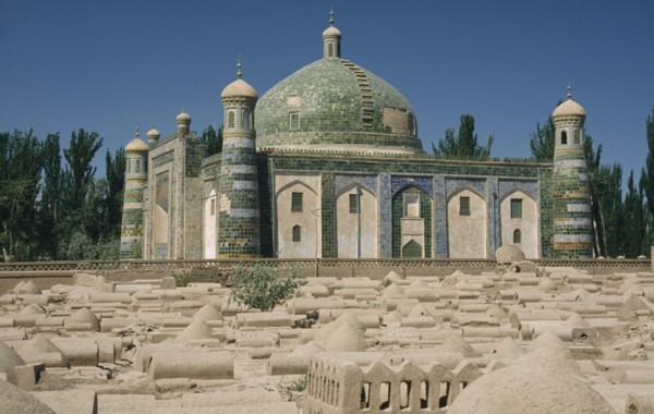 CHINA, Xinjiang, Kashgar , Abakh Hoja Tomb burial place of Hidajetulla Hoja and his decendants.