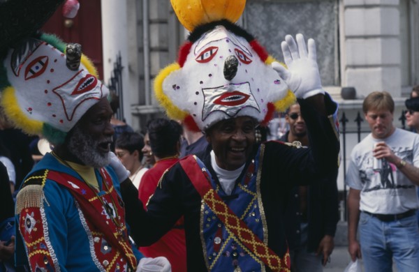 ENGLAND, London, People in clown costumes at the Notting Hill carnival