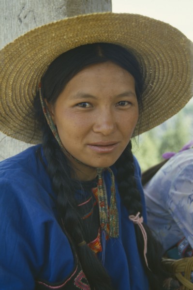 CHINA, Yunnan, Stone Forest, "Sani girl, head and shoulders portrait."
