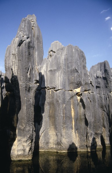 CHINA, Yunnan, Near Kunming, Stone Forest or Shilin. View of limestone pillars standing as high as
