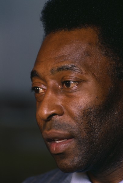 10037123 SPORT Ball Games Soccer Close up portrait of Brazilian footballer Pele.