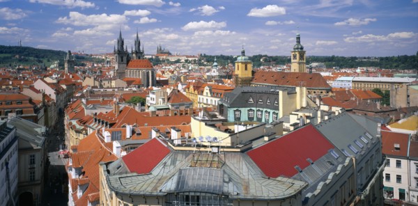 CZECH REPUBLIC, Stredocesky, Prague , View over city rooftops.