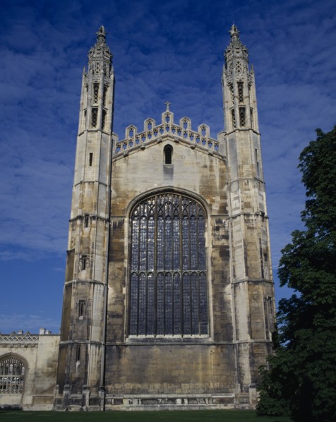 EDUCATION, University, Cambridge, Kings College chapel.  Medieval exterior with stained glass