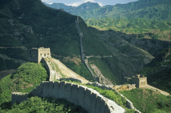 CHINA, Simatai, The Great Wall, View along the Wall and surrounding countryside