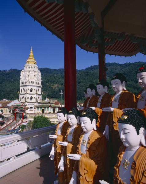 MALAYSIA, Penang, Kek Lok Si Temple, "Ban Po, the Pagoda of a Thousand Buddhas.  Seven tier pagoda