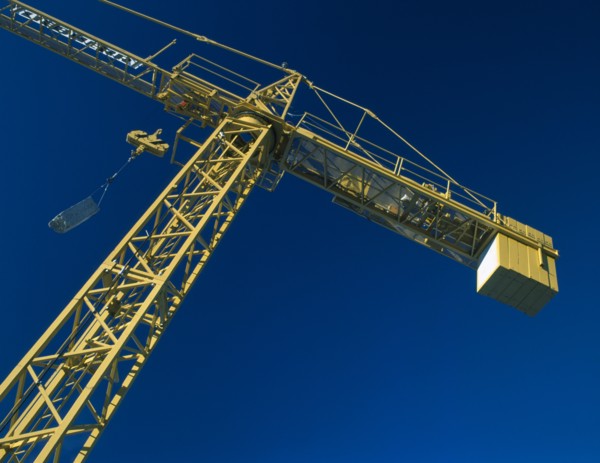 ARCHITECTURE, Cranes, View looking up to the top of a Swiss yellow crane