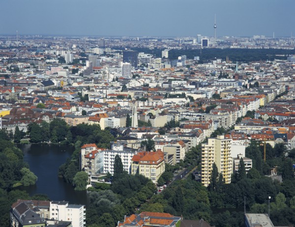GERMANY, Berlin, View over central city area from the Funkturm radio tower