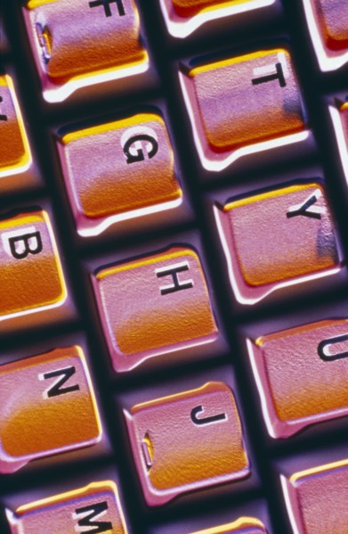 BUSINESS, Computers, Detail, Keyboard with pink lighting