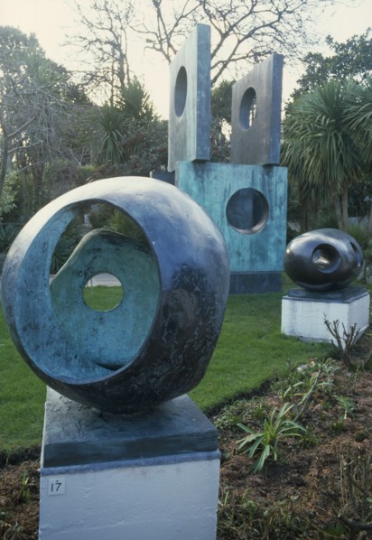 ENGLAND, Cornwall , St Ives, Barbara Hepworth Sculptures In Studio House garden