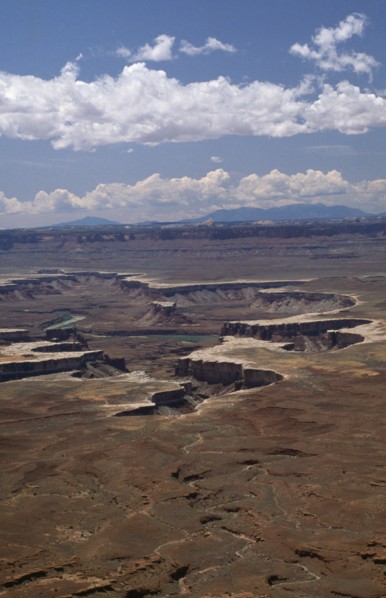 USA, Utah, Canyonlands National Park, Aerial view over Green River set at the bottom of a canyon