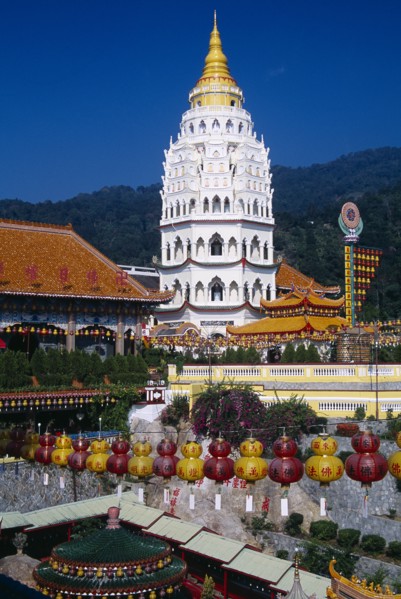MALAYSIA, Penang, Kek Lok Si Temple, "General view of temple complex and Ban Po, the Pagoda of a
