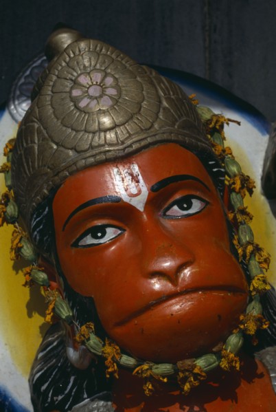 INDIA, Uttar Pradesh, Hardwar, Statue of Hindu monkey god Hanuman