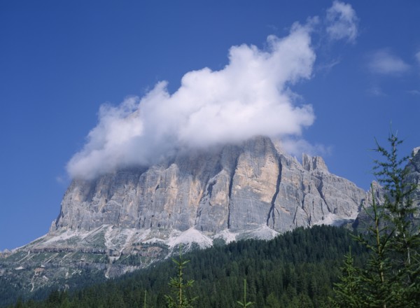 ITALY, Dolomites, South East face of Tofana Di Rozes