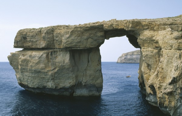 MALTA, Gozo, Dwejra, Azure Window natural rock arch.