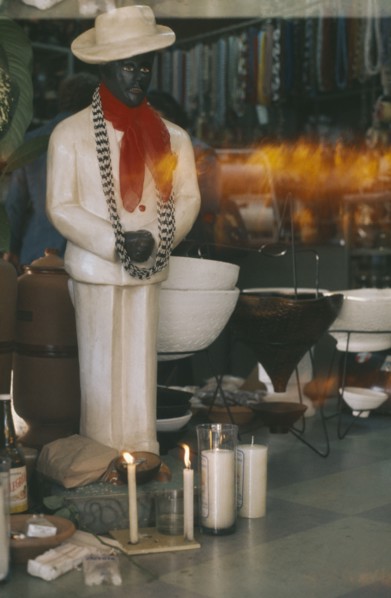 BRAZIL, Religion, An Umbanda shrine and icons a combination of slave voodoo beliefs and