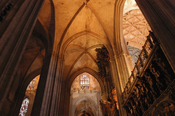 SPAIN, Andalucia, Seville, Interior view of Seville Cathedral