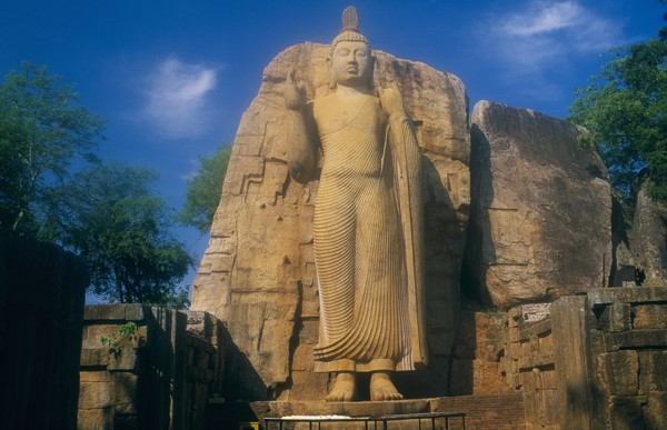 SRI LANKA, Aukana, Twelve metre high standing Buddha believed to have been sculpted during the
