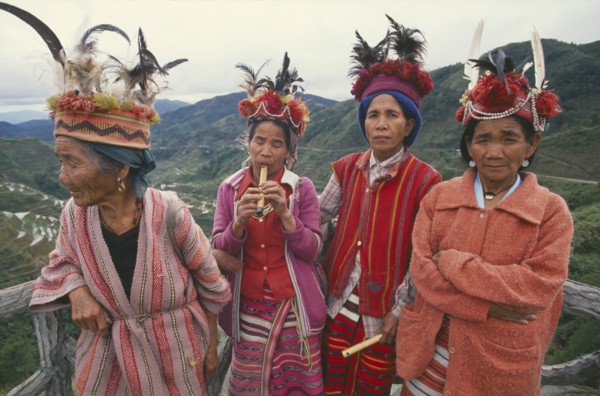 PHILIPPINES, Luzon, General, Group of elderly Ifugao tribeswomen near Banaue.