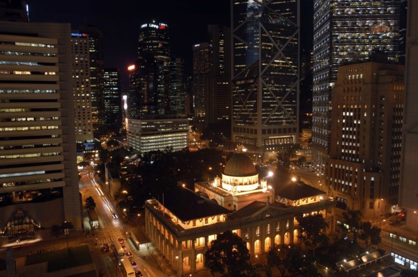 HONG KONG, General, Cityscape illuminated at night