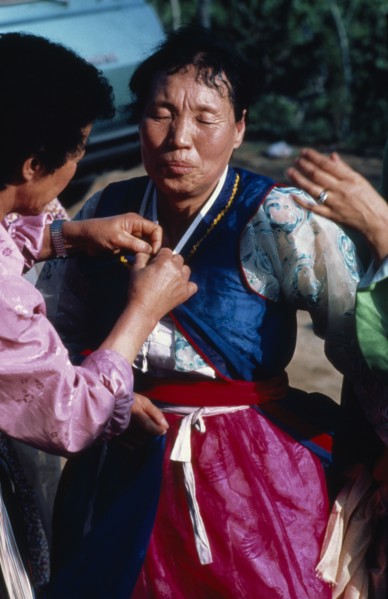 SOUTH KOREA, Religion, Shamanism, Female mudang whose role is to act as an intermediary between the