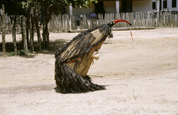 BRAZIL, Amazon, Kayapo coconut dancer